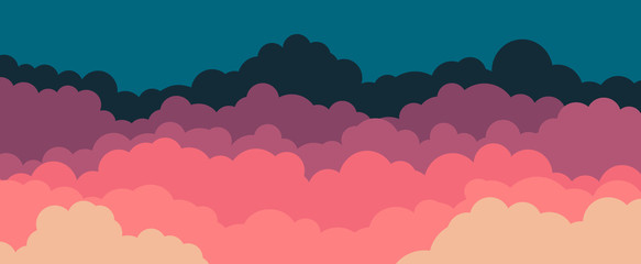 Sky and Clouds Background. Stylish design with a flat poster, flyers, postcards, web banners. Isolated Object. Vector illustration.