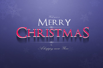merry christmas and happy new year greeting card