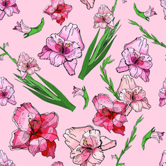 Seamless floral pattern with romantic flowers. Endless texture for elegant floral and season design