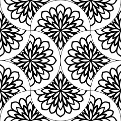 Abstract mandala fish scale seamless pattern. Ornamental tile, mosaic background. Floral patchwork infinity card. Arabic, Indian, ottoman motifs. Vector illustration.  © _aine_