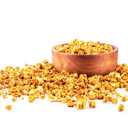 red lentils in a bowl isolated on white