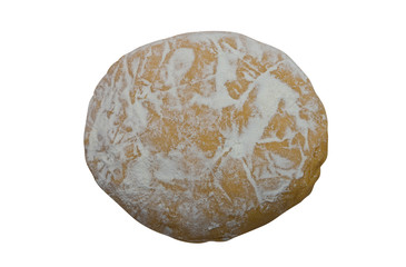 raw dough for cookies or bread isolated on white