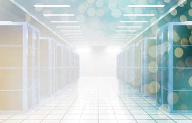 Abstract of modern high tech internet data center room