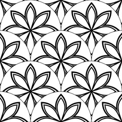 Abstract mandala fish scale seamless pattern. Ornamental tile, mosaic background. Floral patchwork infinity card. Arabic, Indian, ottoman motifs. Vector illustration.  © _aine_