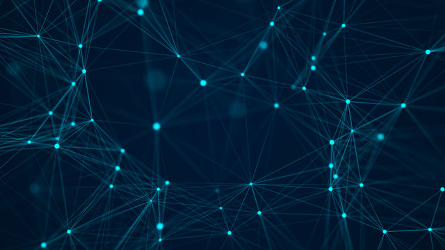 Network connection structure. Big data digital background. Science background with connected dots and lines. 3d rendering.