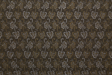 Overview of fabric with floral pattern and textile texture background