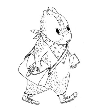 a simple pen drawing of a cavy that comes.