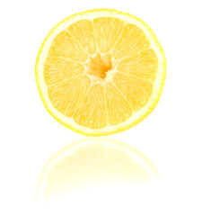 sliced lemon isolated on white background. healthy food