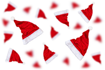 Santa Claus red hat isolated on white background. Santa Claus hat Pattern