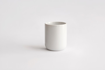 white cup with no handles for breakfast