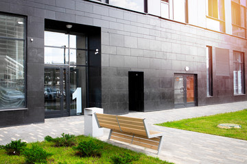  View of new modern apartment house. Residential complex in Europe. .