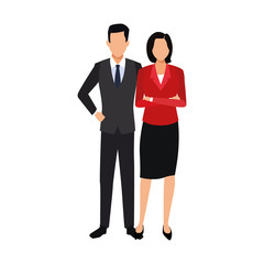 avatar business couple icon, colorful design