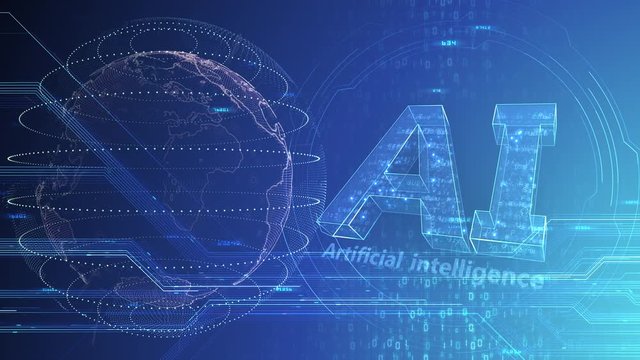 AI, Artificial intelligence digital brain big data deep learning computer technologies concepts Background.