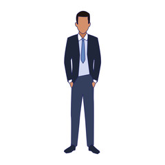avatar young businessman standing icon