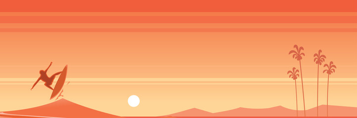 California Surf and Beach Landscape Banner