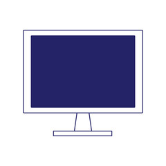 computer screen icon over white background, flat design