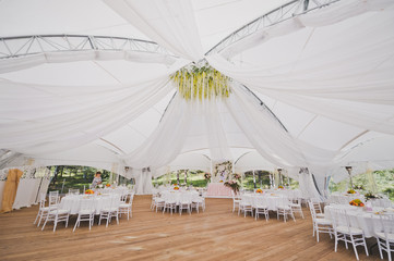 Huge outdoor tent with tables set 2379.