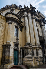 Fototapeta na wymiar Ancient Dominican Cathedral in Lviv Center. Ukraine