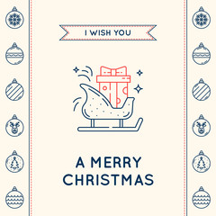 Christmas sale web banners for social media mobile apps. Discount promo layouts for your website, blog and social media posts. Vector illustration.