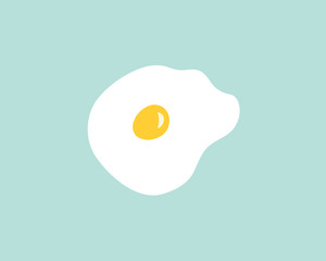 Cartoon drawing of an egg sunny side up, vector illustration
