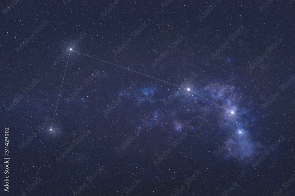 Canvas Prints aries constellation stars in outer space. zodiac sign aries constellation lines. elements of this im