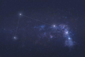 Aries Constellation stars in outer space. Zodiac Sign Aries constellation lines. Elements of this...