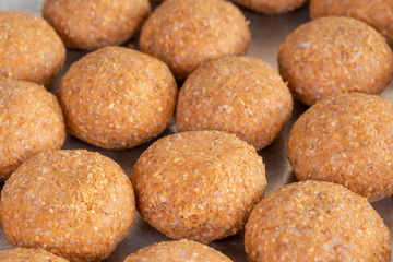 Turkish Food; Homemade Stuffed Meatballs, Turkish known as 