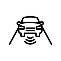 Smart car icon vector. A thin line sign. Isolated contour symbol illustration