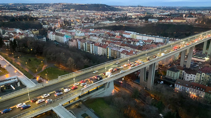 Fototapeta premium panoramic view of praha city center