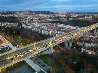 Fototapeta premium panoramic view of praha city center