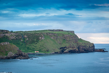 Bothy and Waterfall on Causeway Coast Northern Ireland