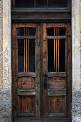 Fototapeta na wymiar victorian style wooden doors