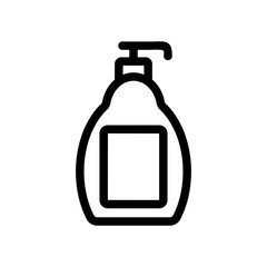 Dispenser with soap vector icon. A thin line sign. Isolated contour symbol illustration