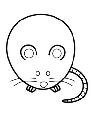 ねずみ足尻尾線(線画)