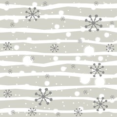 Cute Winter Seamless Pattern with Snowflakes.