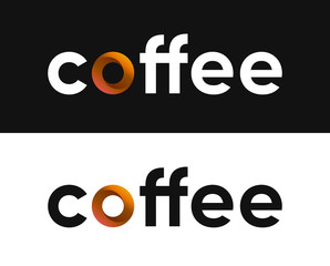 Coffee label vector illustration. Lettering for Coffee Market.
