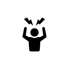 Angry person icon frustrated anger man stress headache symbol