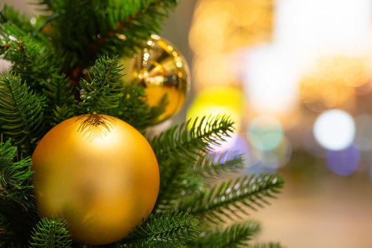 Christmas tree decoration balls season greeting posrtcard image