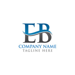 Initial EB Letter Linked Logo Business Vector Template. Water Wave EB Logo Design
