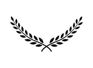 Laurel wreath vector award branch victory icon. Winner laurel wreath vintage leaf emblem © kolonko