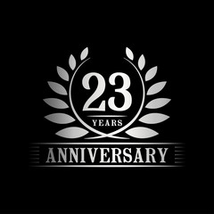 23 years logo design template. Anniversary vector and illustration template.