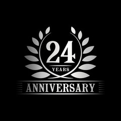 24 years logo design template. Anniversary vector and illustration template.