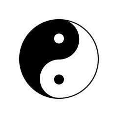 Yin yang vector symbol icon. Yinyang taoism chinese sign - obrazy, fototapety, plakaty