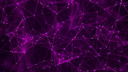 Digital plexus of glowing lines and dots. Abstract background. 3D rendering. Network or connection. 3d rendering.