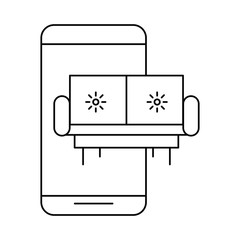 smartphone device with sofa livingroom