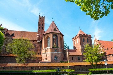 Malbork, Marienburg, the biggest medieval gothic castle of the Order of Teutonic Knights (Ordensritter) in Poland