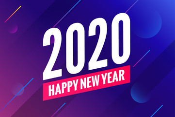 Naklejka premium 2020 new year happy eve party background. 2020 christmas vector poster design