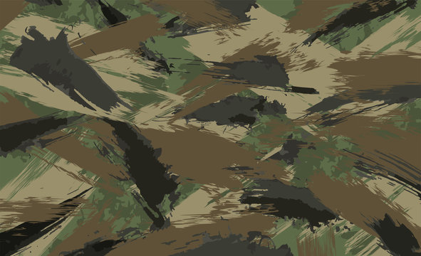 Camouflage background, made of brush strokes, vector illustration Brushstroke.