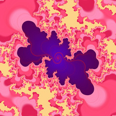 Obraz premium Pink violet abstract background with flowers and butterflies