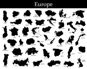 All countries map of Europe